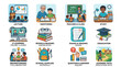 © Kisanak - Collection of educational icons representing different learning concepts.