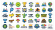 © Viadhia - pickleball stickers and words collection.