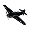 © Salina - Vintage Propeller Aircraft Soaring in Monochrome Flight Illustration