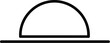 © Zeeshan - Horizon line graphic shows a simple semi-circle shape resting upon a flat horizontal base.