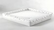 © Rejo - Isolated square plush pet bed with ruffled fabric trim mockup for dog or cat comfort accessory product showcase