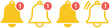 © MD REZAUL - Notification bell icons with alert signals vector set for app notifications, alarms, reminders, messaging systems, and communication interface design elements, vector, designs