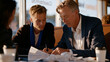 © Tania - Mentor in his sixties sketching a customer acquisition funnel on a paper napkin for a twenty-something founder at a diner booth, both leaning over the table intently, morning light streaming through