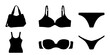 © Zargony click's  - Lingerie and Swimwear Silhouette Collection Isolated on White Background