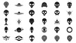 © Hilda - Alien Icons Collection: UFOs, Extraterrestrial Heads, Planets, and Cosmic Symbols