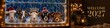 © Viktoryia - five goats in festive hats looking at camera through snowy window with welcome 2027 text, concept of christmas, new year, greeting cards and holiday advertising