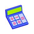 © Charcoal3d - 3D illustration of electronic calculator with digital display for accounting, tax calculation, budget planning, financial audit, and mathematical computing.