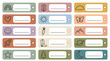 © mohamed - Cute Stationery Name Tags with Icons for Organization and Labeling. Generative AI illustration
