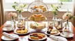 © zikri alfarisi - An assortment of delicious British food dishes, including a full English breakfast, fish and chips, steak pie, and sweet pastries