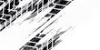 © Aam_ - Vector automotive banners template. Grunge tire tracks backgrounds for landscape poster, digital banner, flyer, booklet, brochure and web design. Editable graphic image in black and grey colors
