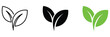© MD LIAKAT ALI - Two leaves icon with green eco logo design, nature organic isolated illustration for vegetarian and vegan product branding.
