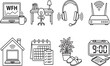 © MDSHAHAJAN - Hand Drawn Business and Web Design Icon Set Vector Illustration