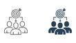 © Mehedi - Team aligned with common goal and target achievement icon vector illustration