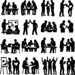 © creativesabbir - Black silhouette businesspeople working and interacting in office