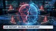 © Desy - Digital globe visualization with holographic warning screens displaying geopolitical and cyber security alerts in a high tech control room environment