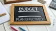 © Salman - Modern Budgeting Tools for Effective Financial Planning and Management on a Rustic Wooden Background with Office Supplies