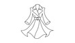 © Baihaqi - Elegant Trench Coat Line Art Icon - Fashion Apparel Sketch