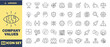 © Bolangmania - Company Values Line Icon Set – Corporate Culture, Teamwork, Leadership, Vision, Innovation and Business Ethics Outline Vector Collection