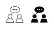© Ryan - Two people talking speech bubble icon set: Solid vector icons - Clipart, sticker - icon set - Editable modern style icon