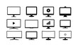 © MdToufik - Minimal computer monitor and TV display flat vector icon set