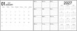 © CSE20 - Realistic calendar design 2027 year | Week starts on Sunday | 12 months elegant English calendar 2027 modern annual organizer with notes