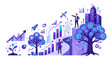 © Luthfi - Business growth and innovation concept with financial and technology elements
