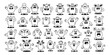 © New_bundles - Moustache Character Faces Doodle Set with Cartoon Animals, Smiling Expressions, and Thin Line Vector Icons for Stickers and Fun Designs