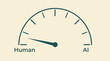 © fiqri - Gauge Illustration Measuring the Balance Between Human and Artificial Intelligence
