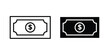 © Power - American dollar icon. line and filled black pictograms.