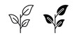 © Power - Tea leaves icon. line and filled black pictograms.