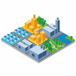 © Den - Industrial Cityscape with Buildings and Towers.