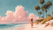 © Sakonwan - Tropical summer relax pastel background woman enjoying a beach