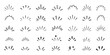 ©   - doodle line sparkle vector set, comic style decorative lines, burst effects, and dynamic radial patterns. Hand drawn pop surprise line frame for title headline illustration. Doodle sparkle and rays.