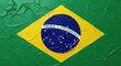 © Ohahid - Brazilian flag on textured green background with yellow rhombus