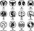 © AntaRaya - black and white icons set zodiac