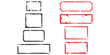 © md - Set of black and red grunge rectangle rubber stamp frames and vintage label borders