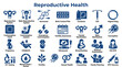 © Iconique Studio - Reproductive Health Icons Set: Family Planning, Contraception, Pregnancy, STIs, and Medical Care Concepts