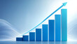 © Sadequl - Business growth concept with upward trending bar chart and rising arrow symbol business marketing investment statistics analysis corporate accounting performance planning strategy