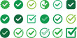 © Creative_Tess - Check Mark icon set, green check mark icons representing approval, confirmation, and success