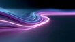 © Daria - Abstract 3D background featuring flowing curved neon lines in purple and blue tones, creating a futuristic light trail effect with a soft depth of field on a textured dark surface
