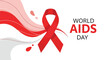 © Franky - Red AIDS awareness ribbon with flowing lines