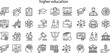 © vectorzking - Higher Education Line Icons Set Featuring University Academic Degrees Research Science Lab Equipment Law Psychology Global Study and Professional Training Elements