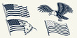 © Mamun - American flag and bald eagle illustrations representing patriotism with stars and stripes united states us flag national bird national pride national animal american icon eagle illustration