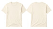 © Abdur - a blank cream or beige cotton t-shirt showcasing both front and back views with transparent background