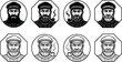 © EdGe Creative - Bearded Sea Captain Avatar Icon Set with Smoking Pipe Portraits inside Circular and Octagonal Badges for Retro Nautical Logos and Marine Designs