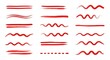 © sem.studio - Collection of hand-drawn red lines and wavy strokes, perfect for design elements and accents