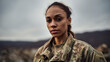© ADDICTIVE STOCK - Female soldier portrait during military service