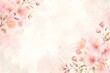 © ridwanhassan - Watercolor cherry blossom floral frame background with soft pink flowers and leaves