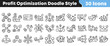 © Vectoravec - Hand drawn doodle set of business profit optimization graphic icons