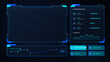 © Антон Сальников - Futuristic blue dashboard interface with HUD panels